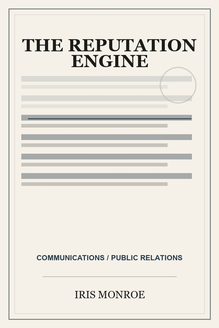 Book cover for The Reputation Engine by Iris Monroe